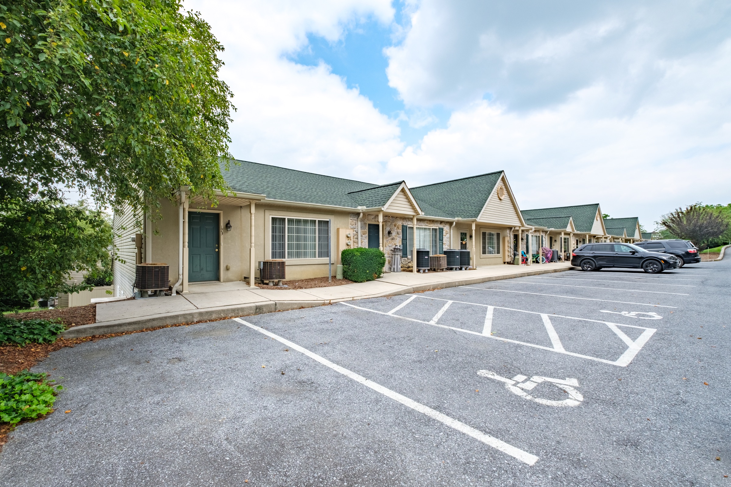 Residential portion of Village Center above and beside its commercial spaces